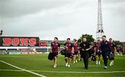 18 July 2025; Killester Donnycarney players arrive before the Sports Direct Men’s FAI Cup second round match between Killester Donnycarney and Bohemians at Dalymount Park in Dublin. Photo by Seb Daly/Sportsfile