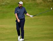 18 July 2025; Shane Lowry of Ireland watches his shot from the seventh fairway during day two of The 153rd Open Championship at Royal Portrush Golf Club in Portrush, Antrim. Photo by Ramsey Cardy/Sportsfile