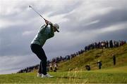 18 July 2025; Collin Morikawa of USA plays a shot from the seventh fairway during day two of The 153rd Open Championship at Royal Portrush Golf Club in Portrush, Antrim. Photo by Ramsey Cardy/Sportsfile