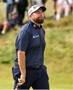 18 July 2025; Shane Lowry of Ireland reacts to a missed putt on the seventh green during day two of The 153rd Open Championship at Royal Portrush Golf Club in Portrush, Antrim. Photo by Ramsey Cardy/Sportsfile