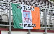 18 July 2025; A Galway United flag in the stand before the Sports Direct Men’s FAI Cup second round match between Galway United and Tolka Rovers at Eamonn Deacy Park in Galway. Photo by Piaras Ó Mídheach/Sportsfile