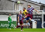 18 July 2025; Andrew Quinn of Drogheda United in action against Anthony McKay of Crumlin United during the Sports Direct Men’s FAI Cup second round match between Drogheda United and Crumlin United at Sullivan & Lambe Park in Drogheda, Louth. Photo by Tyler Miller/Sportsfile