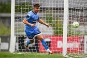 18 July 2025; Markuss Strods of Bohemians celebrates after scoring his side's first goal during the Sports Direct Men’s FAI Cup second round match between Killester Donnycarney and Bohemians at Dalymount Park in Dublin. Photo by Seb Daly/Sportsfile