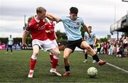 18 July 2025; Shane Tracey of Dundalk in action against Jake Doyle-Hayes of Sligo Rovers during the Sports Direct Men’s FAI Cup second round match between Dundalk and Sligo Rovers at Oriel Park in Dundalk, Louth. Photo by Ben McShane/Sportsfile