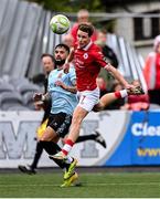 18 July 2025; Will Fitzgerald of Sligo Rovers in action against Declan McDaid of Dundalk during the Sports Direct Men’s FAI Cup second round match between Dundalk and Sligo Rovers at Oriel Park in Dundalk, Louth. Photo by Ben McShane/Sportsfile