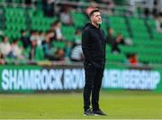 18 July 2025; Shamrock Rovers manager Stephen Bradley before the Sports Direct Men’s FAI Cup second round match between Shamrock Rovers and Wexford at Tallaght Stadium in Dublin. Photo by Thomas Flinkow/Sportsfile
