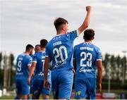 18 July 2025; Conan Noonan of Waterford celebrates after scoring his side's second goal during the Sports Direct Men’s FAI Cup second round match between Waterford and St Mochta’s at the Regional Sports Centre in Waterford. Photo by Michael P Ryan/Sportsfile