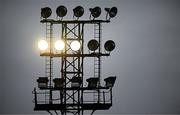 18 July 2025; A view of the floodlights during the first half of the Sports Direct Men’s FAI Cup second round match between Killester Donnycarney and Bohemians at Dalymount Park in Dublin. Photo by Seb Daly/Sportsfile