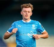 18 July 2025; Conan Noonan of Waterford celebrates after scoring his side's second goal during the Sports Direct Men’s FAI Cup second round match between Waterford and St Mochta’s at the Regional Sports Centre in Waterford. Photo by Michael P Ryan/Sportsfile