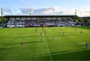 18 July 2025; Stephen Walsh of Galway United kicks off the second half during the Sports Direct Men’s FAI Cup second round match between Galway United and Tolka Rovers at Eamonn Deacy Park in Galway. Photo by Piaras Ó Mídheach/Sportsfile