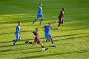 18 July 2025; Aaron Bolger of Galway United takes a shot during the Sports Direct Men’s FAI Cup second round match between Galway United and Tolka Rovers at Eamonn Deacy Park in Galway. Photo by Piaras Ó Mídheach/Sportsfile
