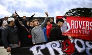 18 July 2025; Sligo Rovers supporters celebrate after the Sports Direct Men’s FAI Cup second round match between Dundalk and Sligo Rovers at Oriel Park in Dundalk, Louth. Photo by Ben McShane/Sportsfile
