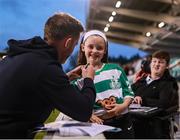 18 July 2025; Shamrock Rovers manager Stephen Bradley signs a supporter's jersey after the Sports Direct Men’s FAI Cup second round match between Shamrock Rovers and Wexford at Tallaght Stadium in Dublin. Photo by Thomas Flinkow/Sportsfile