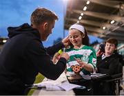 18 July 2025; Shamrock Rovers manager Stephen Bradley sign's a supporter's jersey after the Sports Direct Men’s FAI Cup second round match between Shamrock Rovers and Wexford at Tallaght Stadium in Dublin. Photo by Thomas Flinkow/Sportsfile