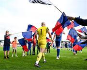 18 July 2025; Treaty United goalkeeper Corey Chambers walks out for the Sports Direct Men’s FAI Cup second round match between Treaty United and Derry City at Markets Field in Limerick. Photo by Stephen McCarthy/Sportsfile