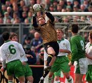 29 March 1995; Alan Fettis of Northern Ireland claims the ball during the UEFA EURO1996 Qualifier Group 6 match between Republic of Ireland and Northern Ireland at Lansdowne Road in Dublin. Photo by David Maher/Sportsfile.