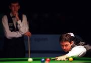 20 December 1998;  Alan McManus attempts a pot watched by Mark Williams during the 1998 Irish Snooker Open Final at the National Basketball Arena in Tallaght, Dublin.  Photo by Brendan Moran/Sportsfile.