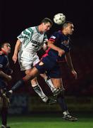 13 November 1998; Bo McKeever of Bray Wanderers in action against Paul Osam of St Patrick's Athletic during the Harp Lager National League Premier Division match between Bray Wanderers and St Patrick's Athletic at Carlisle Grounds in Bray, Wicklow. Photo by David Maher/Sportsfile.