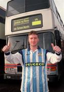 15 January 1999; Bus Driver and former Coventry City player Carl Wilson poses for a portrait during a feature photoshoot in Dublin. Photo by Gerry Barton/Sportsfile.