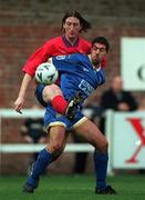 22 November 1998; Clive Delaney of UCD in action against Steve Browne of Waterford during the Harp Lager National League Premier Division between UCD and Waterford at Belfield Park in Dublin. Photo By Brendan Moran/Sportsfile