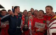 30 December 1998; Cork City players celebrate with the cup following the Harp Lager League Cup Final 2nd Leg match between Cork City and Shamrock Rovers at Turner's Cross in Cork. Photo by Matt Browne/Sportsfile.