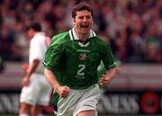 5 September 1998; Denis Iriwn of Republic of Ireland celebrates after scoring his side's first goal during the UEFA EURO 2000 Group 8 Qualifier between Republic of Ireland and Croatia at Lansdowne Road in Dublin. Photo by Matt Browne/Sportsfile.