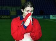 22 July 1998; Dessie Baker of Shelbourne reacts following the UEFA Cup First Qualifying Round 2nd Leg between Shelbourne and Rangers at Prenton Park in Birkenhead, England. Photo by Damien Eagers/Sportsfile