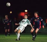 13 November 1998; Don Tierney of Bray Wanderers in action against Martin Russell of St Patrick's Athletic during the Harp Lager National League Premier Division match between Bray Wanderers and St Patrick's Athletic at Carlisle Grounds in Bray, Wicklow. Photo by David Maher/Sportsfile.