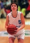 26 January 1997; Edel O'Gorman of Opennet Naomnh Mhuire during the Senior Women's National Basketball Cup Final between Opennet Naomh Mhuire and West Coast Cooler Meteors at the National Basketball Arena in Dublin. Photo By Brendan Moran/Sportsfile.