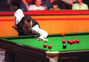 24 March 1998; Fergal O'Brien lines up the black ball during his Round 1 match against Peter Ebdon of England on Day 1 of the Benson and Hedges Irish Masters Snooker at Goffs in Kill, Kildare. Photo by Matt Browne/Sportsfile