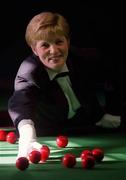 19 March 1998; Snooker referee Geraldine McGillivary poses for a portrait at Skelly's Snooker Club in Artane, Dublin. Photo by David Maher/Sportsfile.