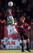 14 August 1998; Gino Brazil of Shamrock Rovers in action against Derek Swan of Bohemians during the Harp Lager League Cup match between Bohemians amd Shamrock Rovers at Dalymount Park in Dublin. Photo by Brendan Moran/Sportsfile