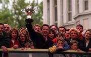 7 May 1997; 1997 Embassy World Snooker Champion Ken Doherty pictured with the Embassy World Snooker Championship Trophy at a homecoming reception held at The Mansion House in Dublin. Photo by David Maher/Sportsfile.