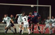 13 November 1998; Ian Gilzean of St Patrick's Athletic, 41, shoots to score his sides first goal during the Harp Lager National League Premier Division match between Bray Wanderers and St Patrick's Athletic at Carlisle Grounds in Bray, Wicklow. Photo by David Maher/Sportsfile.
