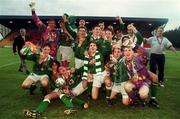 8 May 1998; The Republic of Ireland team  celebrate following the UEFA Under-16 Championship Final Republic of Ireland v Italy at McDiarmid Park in Perth, Scotland. Photo by Brendan Moran/Sportsfile.