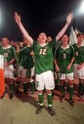26 July 1998; Alan Quinn of Republic of Ireland celebrates following the UEFA European Under-18 Championship Final between Germany and Republic of Ireland at GSZ Stadium in Larnaca, Cyprus. Photo by David Maher/Sportsfile.