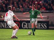 14 October 1998; Robbie Keane of Republic of Ireland on his way to scoring his second goal during the UEFA Euro 2000 Group 8 Qualifier between Republic of Ireland and Malta at Lansdowne Road in Dublin. Photo by Matt Browne/Sportsfile.