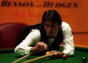 27 March 1998; Ronnie O'Sullivan during the Benson and Hedges Irish Masters Snooker Quarter-Final between Ronnie O'Sullivan and Stephen Hendry at Goffs in Kill, Kildare. Photo by Matt Browne/Sportsfile