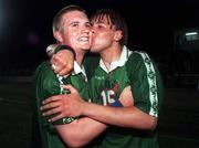 19 July 1998; Stephen McPhail and Liam George of Republic of Ireland celebrate following the UEFA European Under-18 Championship Group B match between Croatia and Republic of Ireland at Municipal Stadium in Ayia Napa, Cyprus. Photo by David Maher/Sportsfile