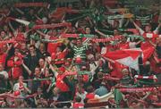 22 July 1998; St Patrick's Athletic fans in full voice during their draw in the UEFA Champions League Qualifying First Round First Leg match between Celtic and St Patrick's Athletic at Celtic Park in Glasgow, Scotland. Photo by David Maher/Sportsfile.