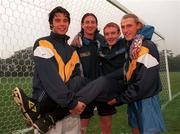24 September 1998; UCD players from left, Alan Mahon, Clive Delaney, Barry Ryan and Robert Dunne and following UCD Training at Belfield in Dublin. Photo by David Maher/Sportsfile.