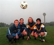 24 September 1998; UCD players, from left, Barry Ryan, Clive Delaney, Robert Dunne and Alan Mahon following UCD Training at Belfield in Dublin. Photo by David Maher/Sportsfile.