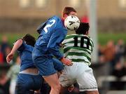 17 January 1999; Tony McDonnell of UCD in action against Terry Palmer of Shamrock Rovers during the Harp Lager National League Premier Division match between UCD and Shamrock Rovers at Belfield Park in Dublin. Photo by Ray McManus/Sportsfile