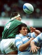 27 October 1990; Donal Lenihan, Ireland, in action against Argentina. Friendly International, Ireland v Argentina, Lansdowne Road, Dublin. Picture credit: Ray McManus / SPORTSFILE