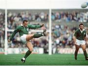 27 October 1990; Michael Kiernan of Ireland in action against Argentina during the International Friendly match between Ireland and Argentina at Lansdowne Road in Dublin. Photo by Ray McManus/Sportsfile