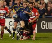24 September 2004; James Norton, Leinster, breaks away from The Borders defence. Celtic League 2004-2005, Leinster Rugby v The Borders, Donnybrook, Dublin. Picture credit; Damien Eagers / SPORTSFILE