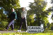 28 September 2004; Ireland's top female marathoner Catherina McKiernan with Eamonn Malone, from Cavan, who won 4 medals in the European Transplant Games held in Slovenia recently, at the launch of the Annalee AC 10K road race sponsored by the Cavan Crystal Hotel on Sunday, October 10th which will race funds for a Renal Dialysis Unit for Cavan Hospital. Picture credit; Brendan Moran / SPORTSFILE