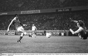 28 October 1980; Michel Platini, France, scores against the Republic of Ireland. 1982 FIFA World Cup Qualifier, France v Republic of Ireland, Parc de Princes, Paris, France. Picture credit; Ray McManus / SPORTSFILE