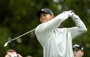 29 September 2004; Tiger Woods watches his tee shot from the 6th green during the second day of practice ahead of the American Express World Golf Championship 2004, Mount Juliet Golf Club, Thomastown, Co. Kilkenny. Picture credit; Matt Browne / SPORTSFILE