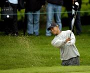 29 September 2004; Tiger Woods plays from the bunker onto the 2nd green during the second day of practice ahead of the American Express World Golf Championship 2004, Mount Juliet Golf Club, Thomastown, Co. Kilkenny. Picture credit; Matt Browne / SPORTSFILE